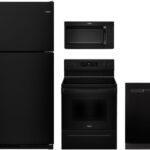 Whirlpool® 4 Piece Black Kitchen Package